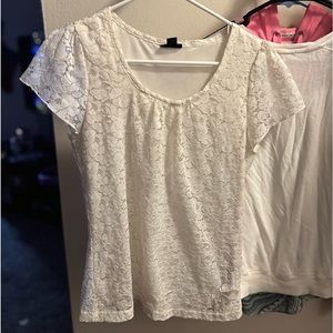 short sleeved lace shirt